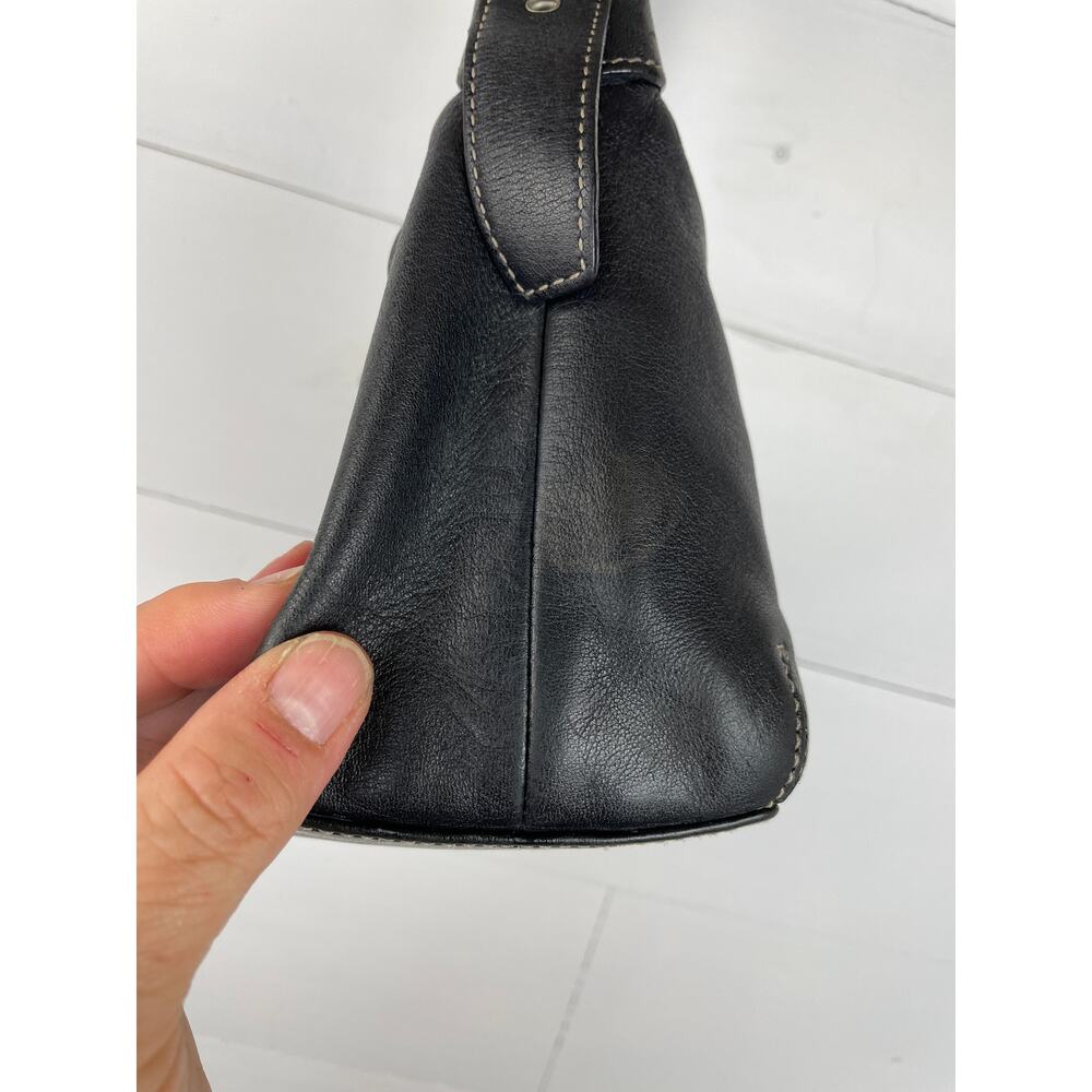 Vintage Coach Legacy Demi Hobo Bag Black Leather Shoulder Bag 9564 Read Flaw - Picture 8 of 12